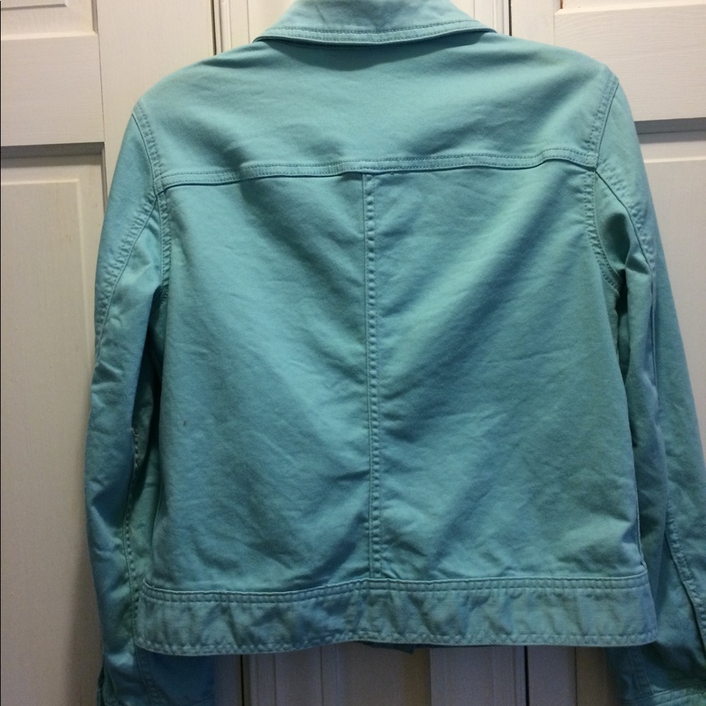 Talbots teal jean jacket petite - Picture 2 of 3